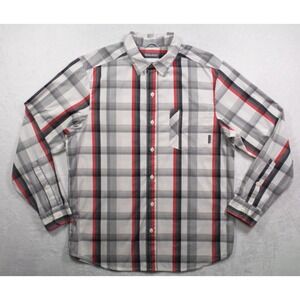 Columbia Shirt Mens‎ Size M White Plaid Button Up Long Sleeve Omni-Wick Advanced